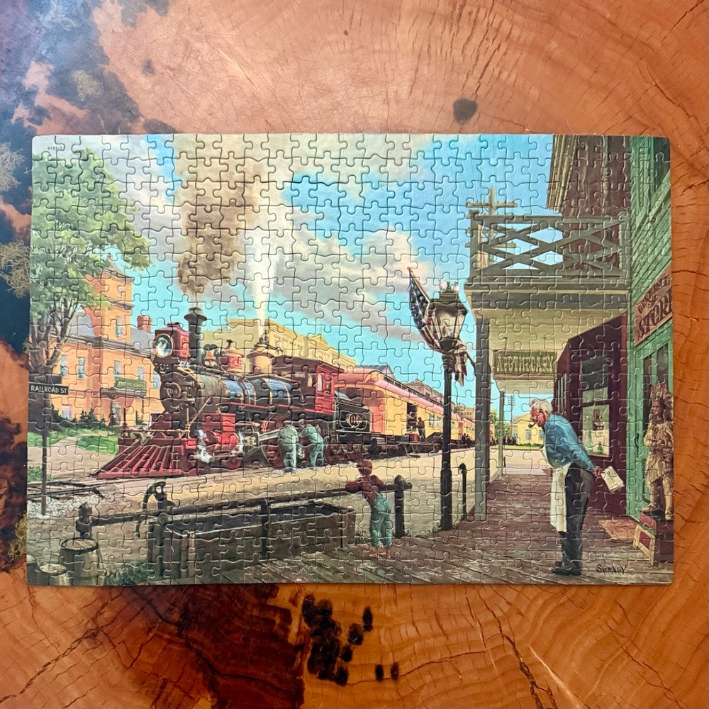 Vintage MB Milton Bradley 1986 Good Old Days Train Puzzle - 500 Piece